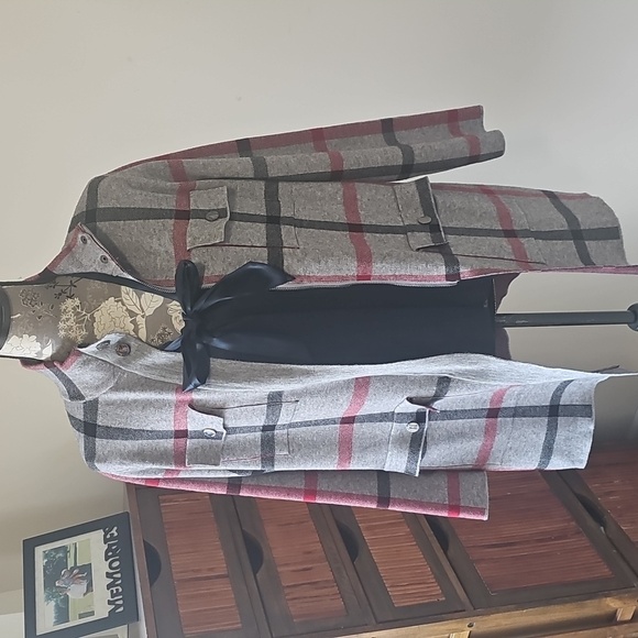 ANNE KLEIN PLAID SWEATER JACKET M - Picture 8 of 9